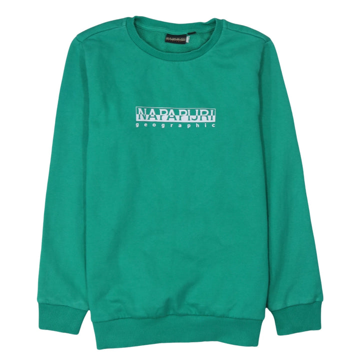 Napapijri Women’s Green Cotton Blend Logo Sweatshirt Size 12