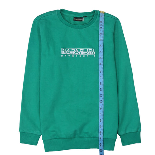 Napapijri Women’s Green Cotton Blend Logo Sweatshirt Size 12