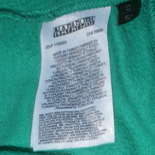 Napapijri Women’s Green Cotton Blend Logo Sweatshirt Size 12