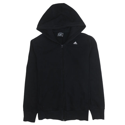 Adidas Women's Black Full Zip Hoodie L Climalite Sport Essentials