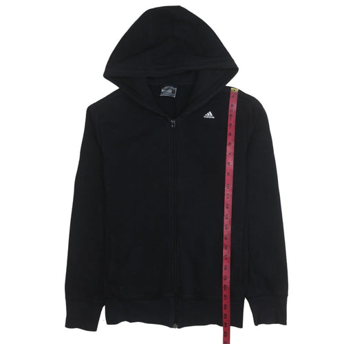 Adidas Women's Black Full Zip Hoodie L Climalite Sport Essentials