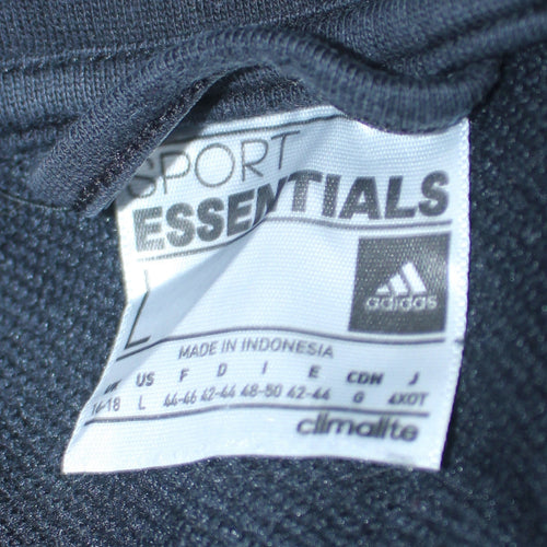 Adidas Women's Black Full Zip Hoodie L Climalite Sport Essentials