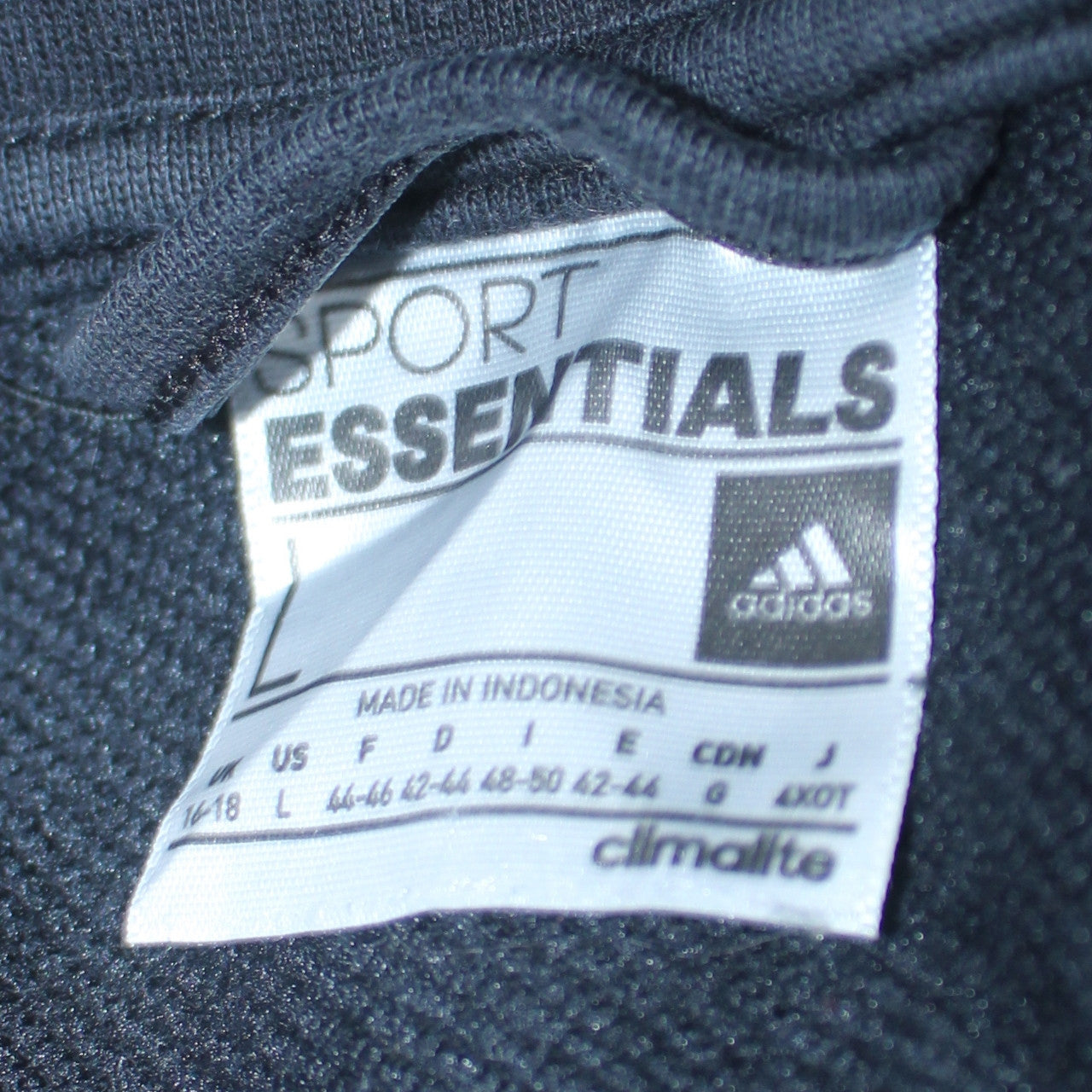 Adidas Women's Black Full Zip Hoodie L Climalite Sport Essentials