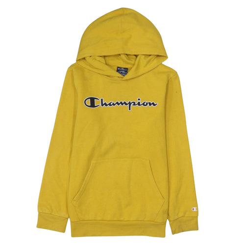 Champion Boys Yellow Pullover Hoodie 11-12 Years Logo Fleece Sweatshirt