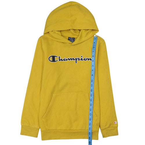 Champion Boys Yellow Pullover Hoodie 11-12 Years Logo Fleece Sweatshirt