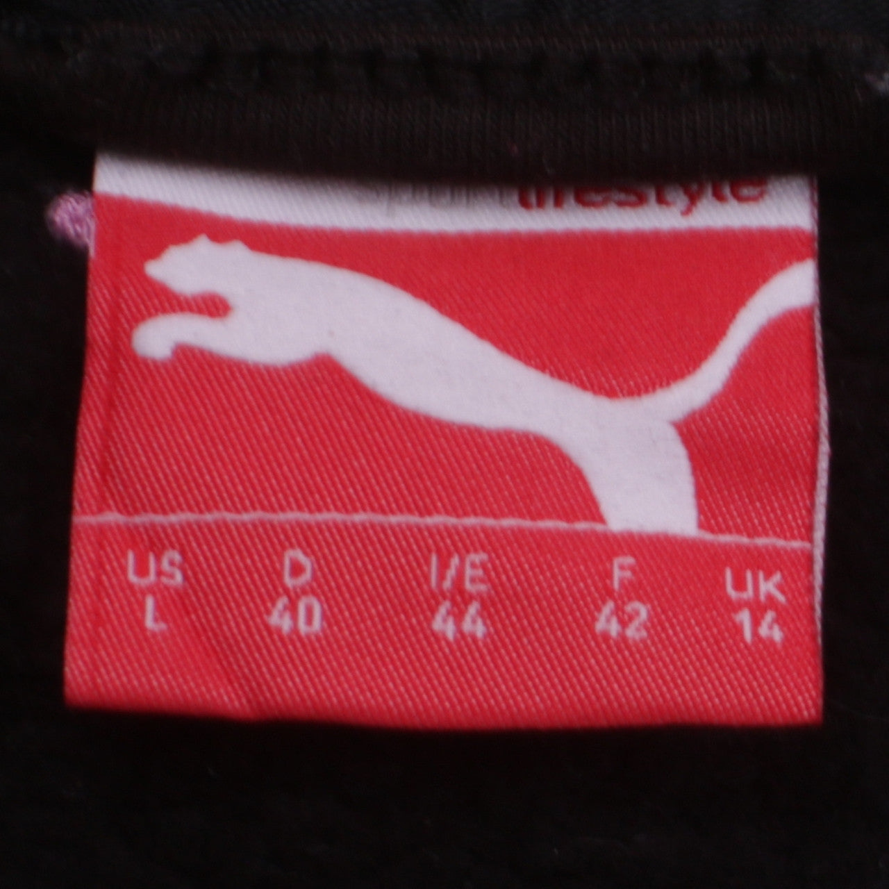 Puma Womens Black Track Jacket Size 14 Full Zip Cotton Blend