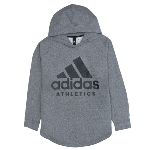 Adidas Womens Grey XL Pullover Hoodie Athletics Logo Sweatshirt