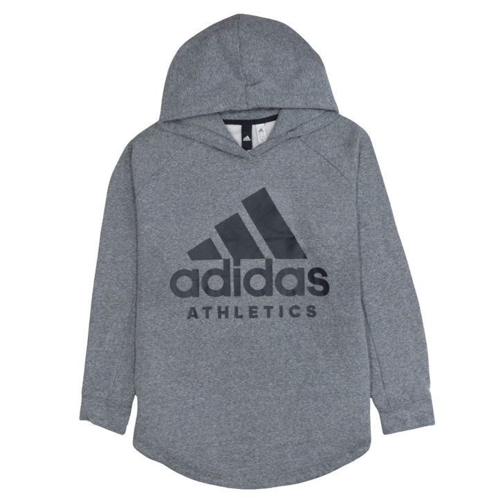 Adidas Womens Grey XL Pullover Hoodie Athletics Logo Sweatshirt
