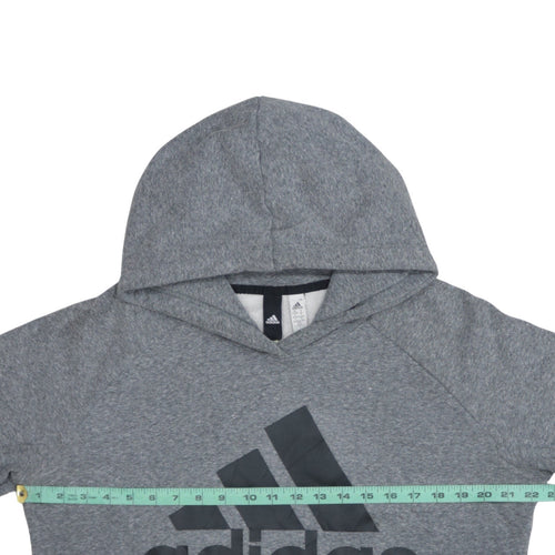Adidas Womens Grey XL Pullover Hoodie Athletics Logo Sweatshirt