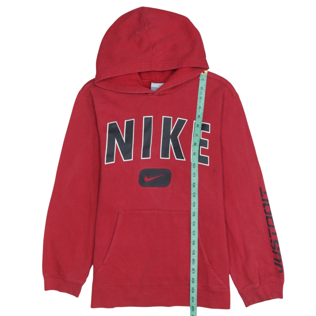 Nike Teens Red Pullover Hoodie Sweatshirt Size L Logo Print