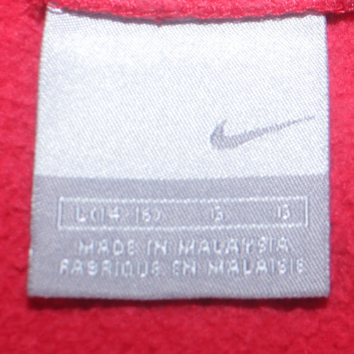 Nike Teens Red Pullover Hoodie Sweatshirt Size L Logo Print