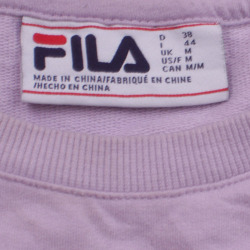 Fila Women Pink Pullover Sweatshirt M Crew Neck Cotton Logo