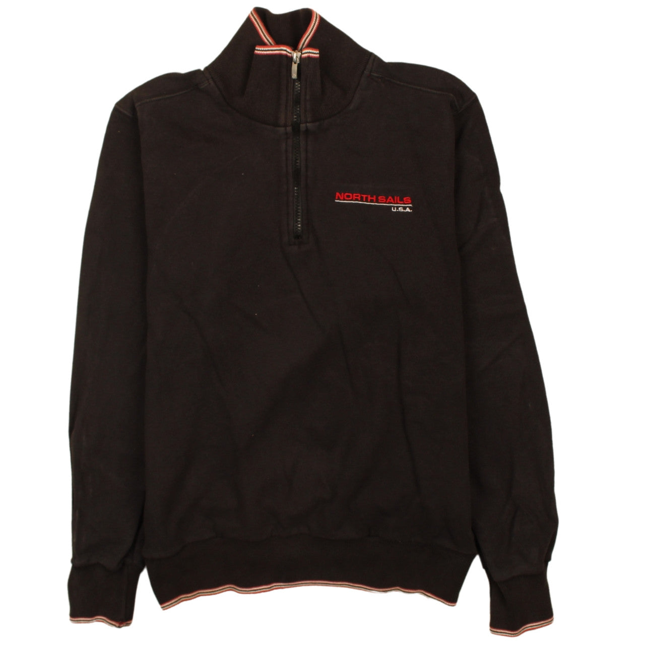 North Sails Men's Black 1/4 Zip Track Jacket Size M Cotton