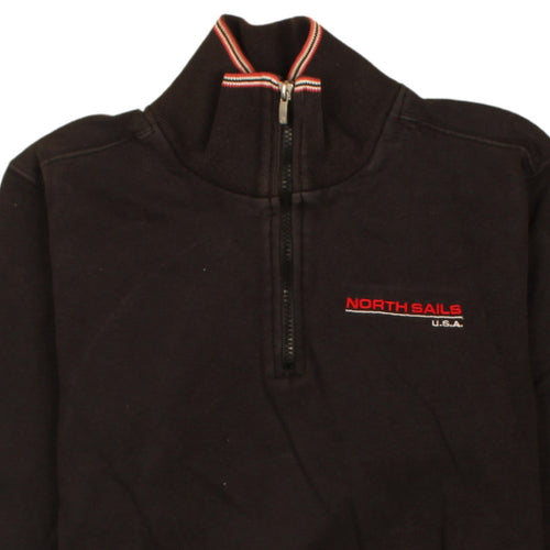 North Sails Men's Black 1/4 Zip Track Jacket Size M Cotton
