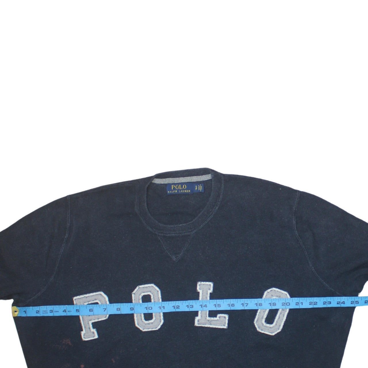 Polo Ralph Lauren Men Blue Cotton Logo Pullover Sweatshirt Size S