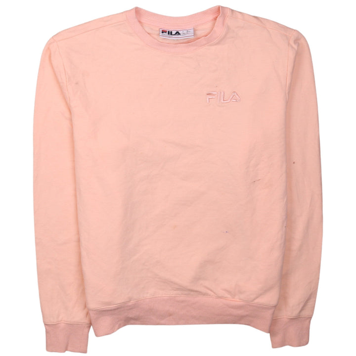 Fila Womens Pink Crew Neck Sweatshirt Size S Cotton Logo Casual