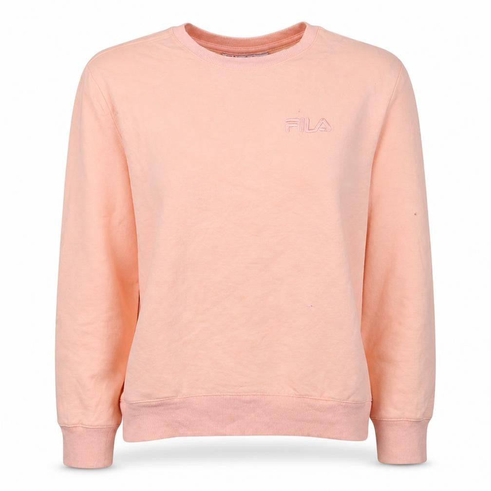 Fila Womens Pink Crew Neck Sweatshirt Size S Cotton Logo Casual