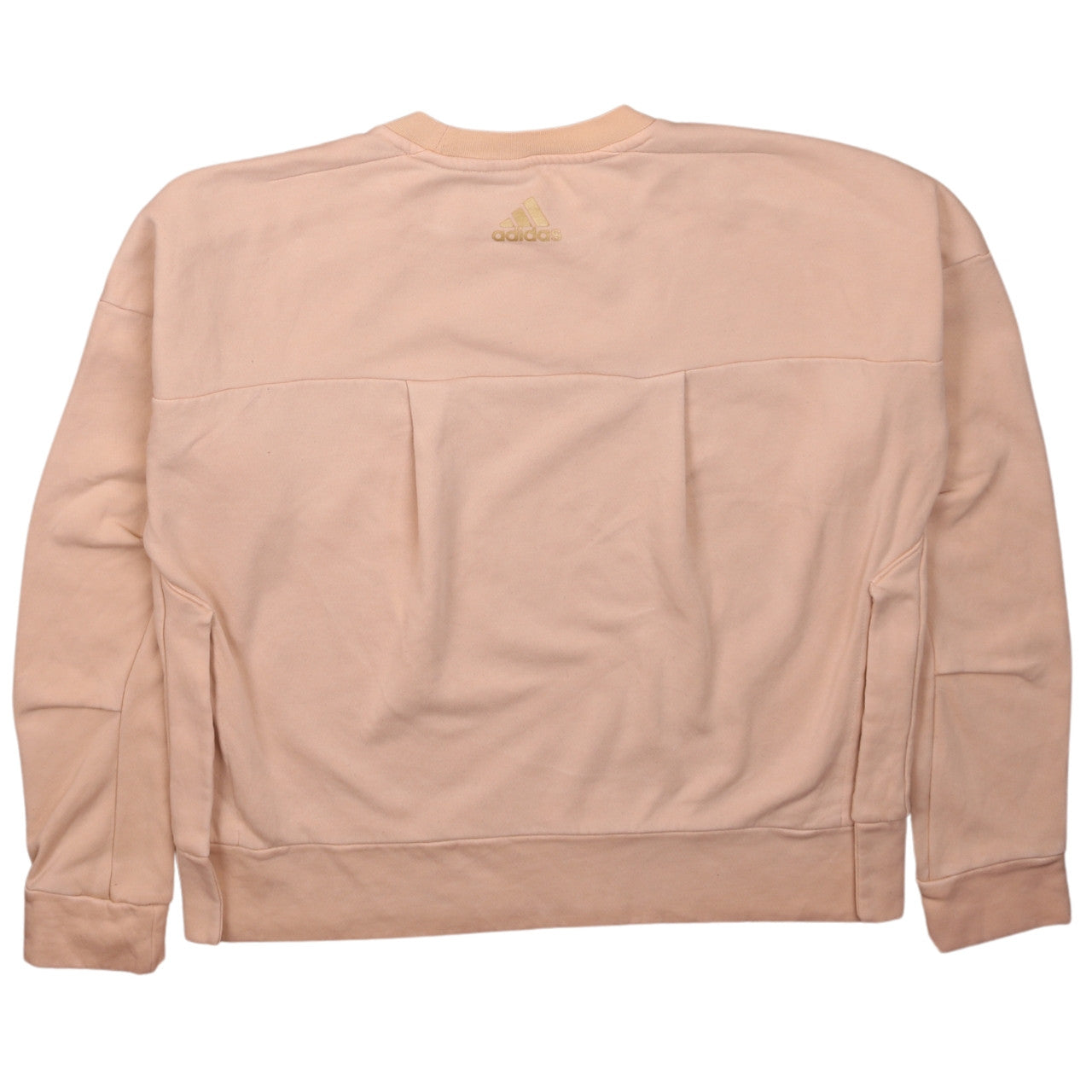 Adidas Womens Beige Logo Crew Neck Pullover Sweatshirt Size S