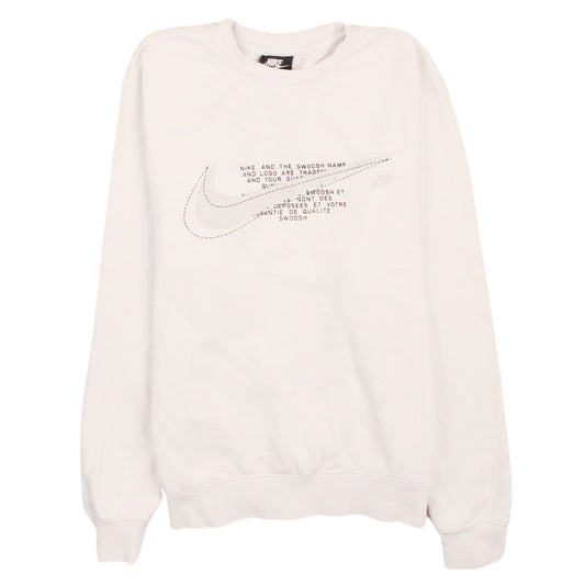 Nike Men’s White Pullover Crew Neck Graphic Sweatshirt Size S