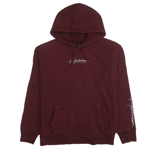 Hollister Mens Red Pullover Hoodie Small Regular Fit Fleece