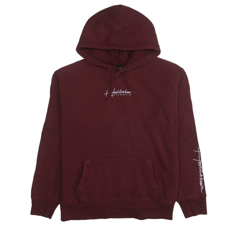 Hollister Mens Red Pullover Hoodie Small Regular Fit Fleece