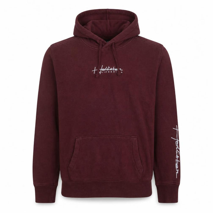 Hollister Mens Red Pullover Hoodie Small Regular Fit Fleece