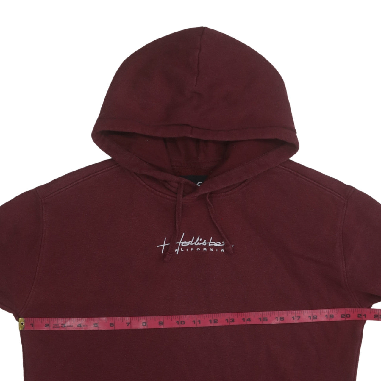 Hollister Mens Red Pullover Hoodie Small Regular Fit Fleece