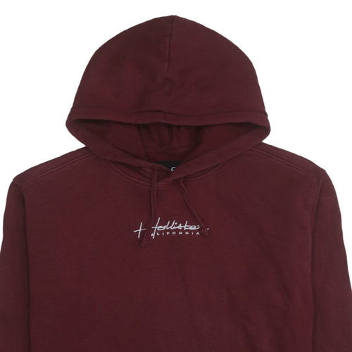 Hollister Mens Red Pullover Hoodie Small Regular Fit Fleece