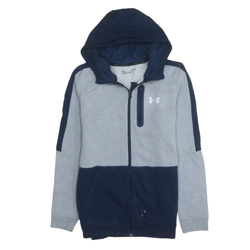 Under Armour Men Blue Full Zip Hoodie Size S Relaxed Fit