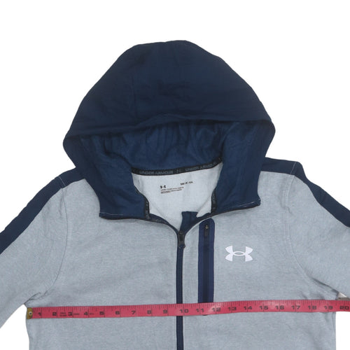 Under Armour Men Blue Full Zip Hoodie Size S Relaxed Fit
