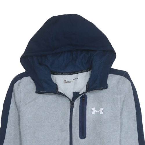 Under Armour Men Blue Full Zip Hoodie Size S Relaxed Fit