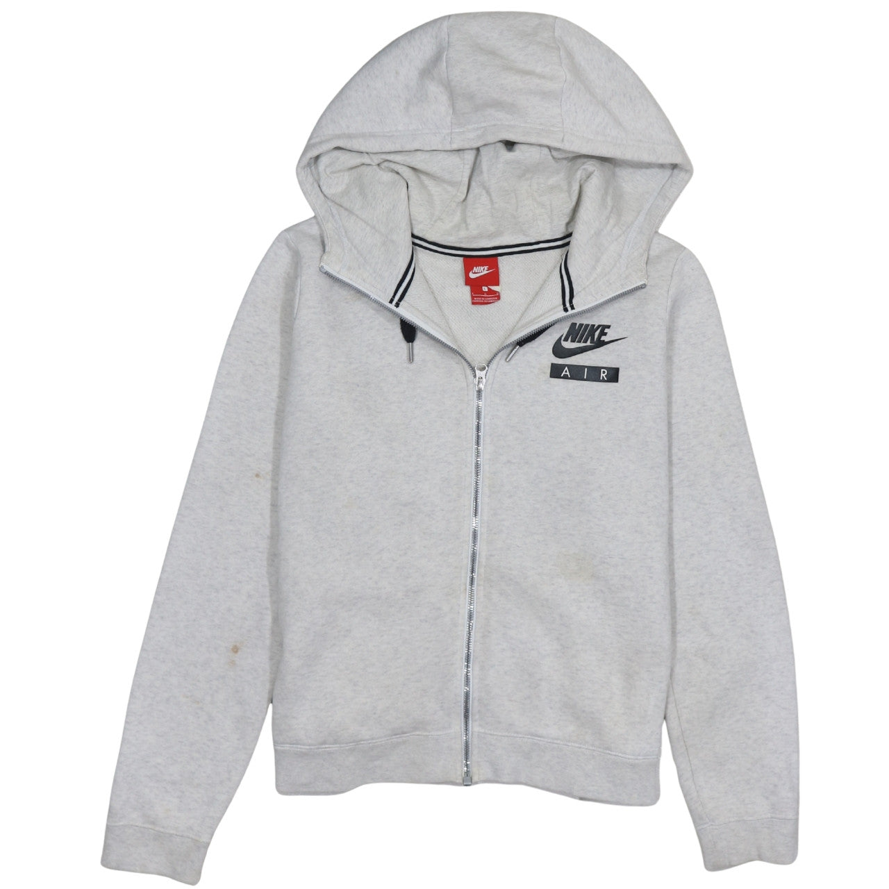 Nike Air Men's Grey Full Zip Hoodie Size L Regular Fit Sportswear