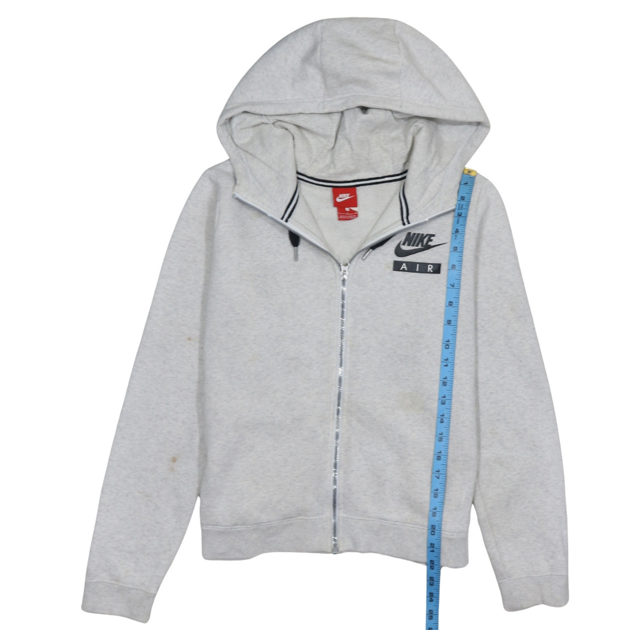 Nike Air Men's Grey Full Zip Hoodie Size L Regular Fit Sportswear