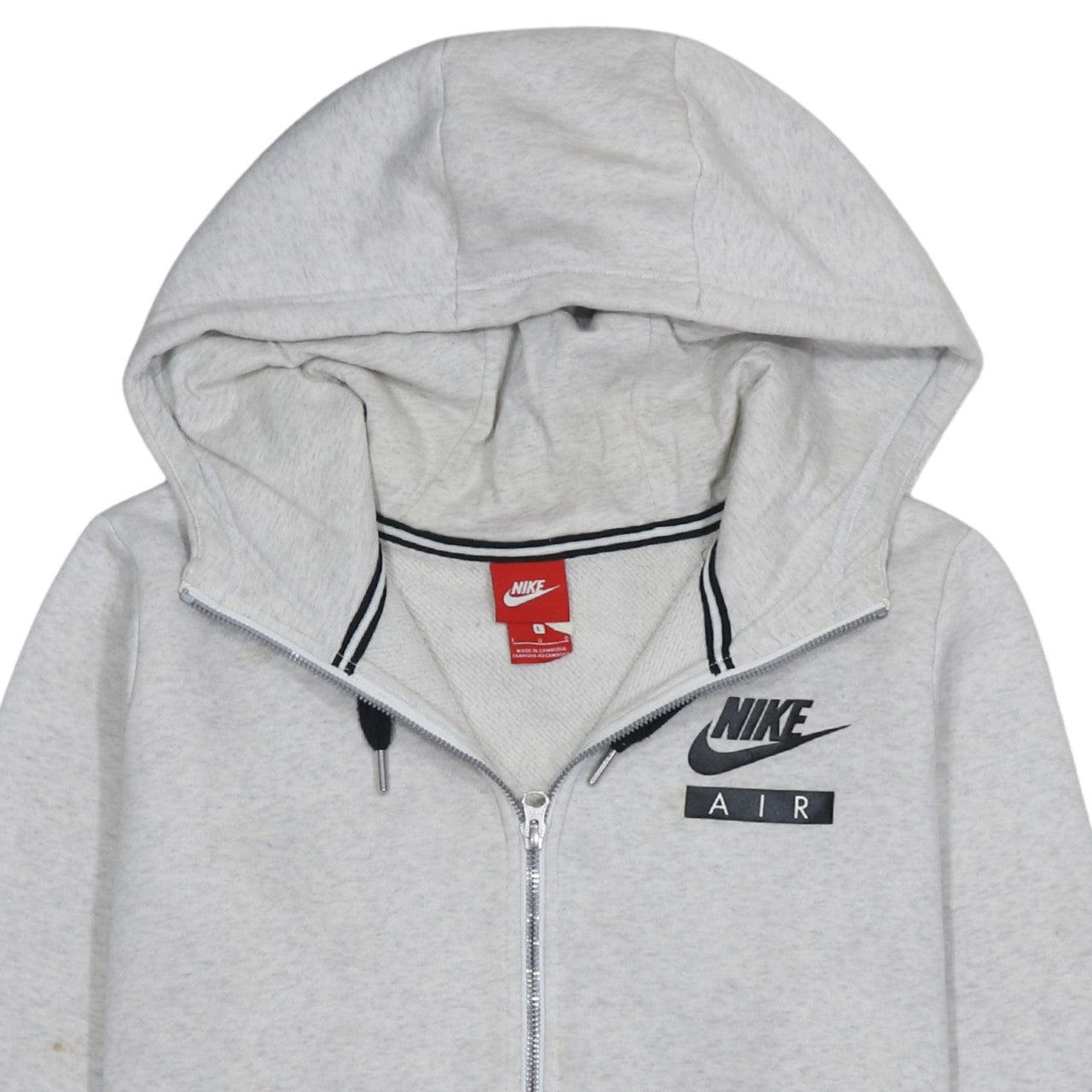 Nike Air Men's Grey Full Zip Hoodie Size L Regular Fit Sportswear
