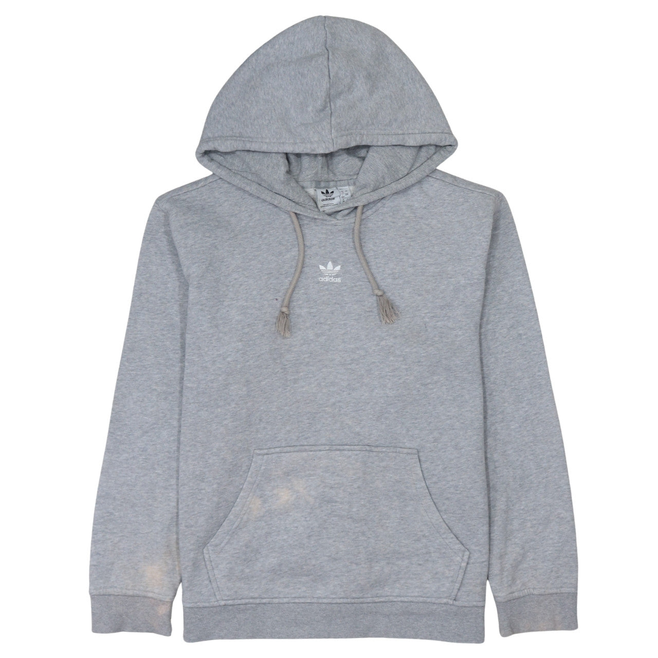 Adidas Women Grey Pullover Hoodie Size 12 Cotton Blend