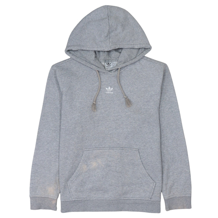 Adidas Women Grey Pullover Hoodie Size 12 Cotton Blend