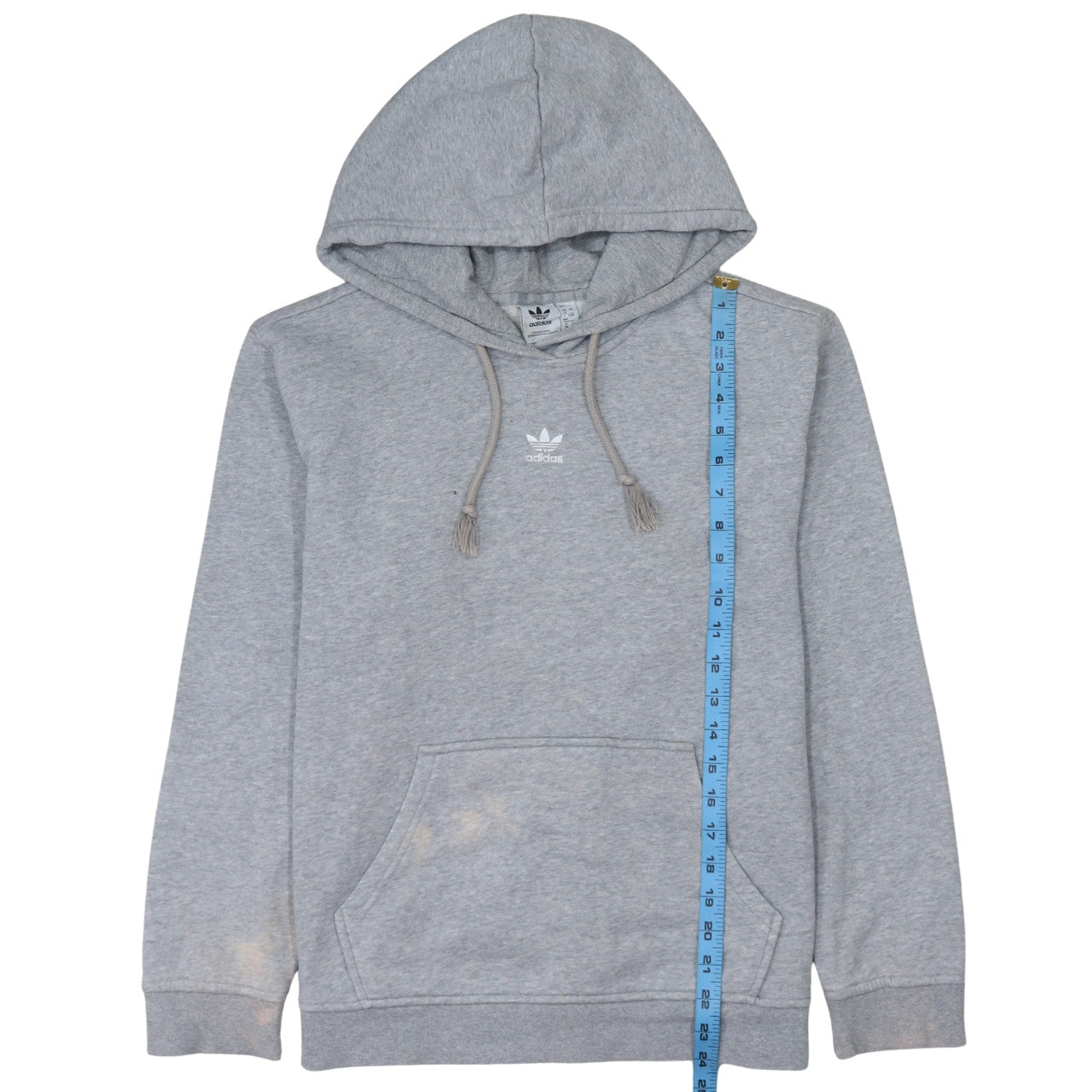Adidas Women Grey Pullover Hoodie Size 12 Cotton Blend