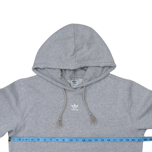 Adidas Women Grey Pullover Hoodie Size 12 Cotton Blend