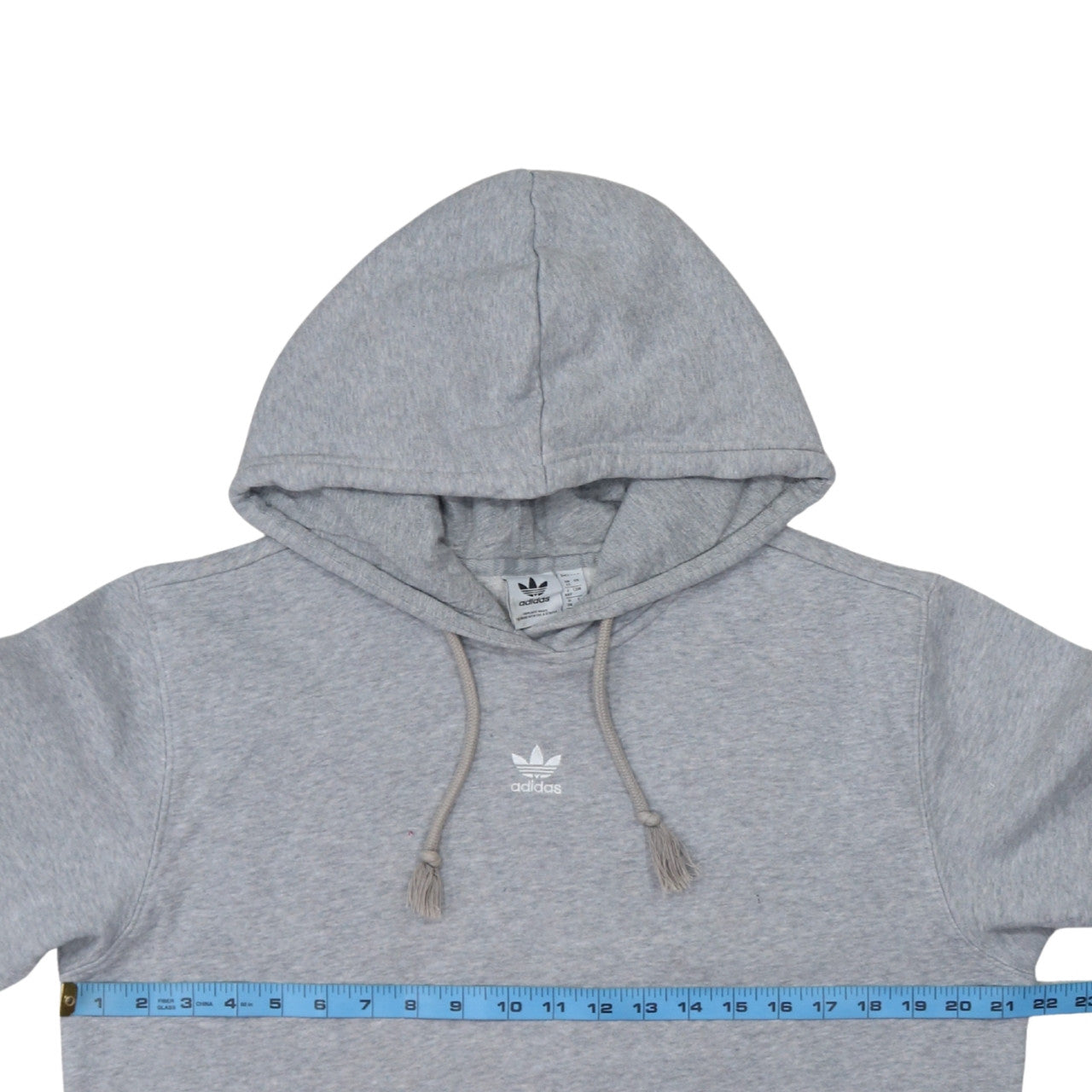 Adidas Women Grey Pullover Hoodie Size 12 Cotton Blend