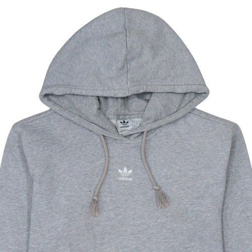 Adidas Women Grey Pullover Hoodie Size 12 Cotton Blend