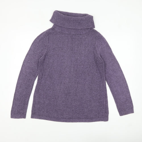 Marks and Spencer Women's Purple Roll Neck Knit Jumper UK 14
