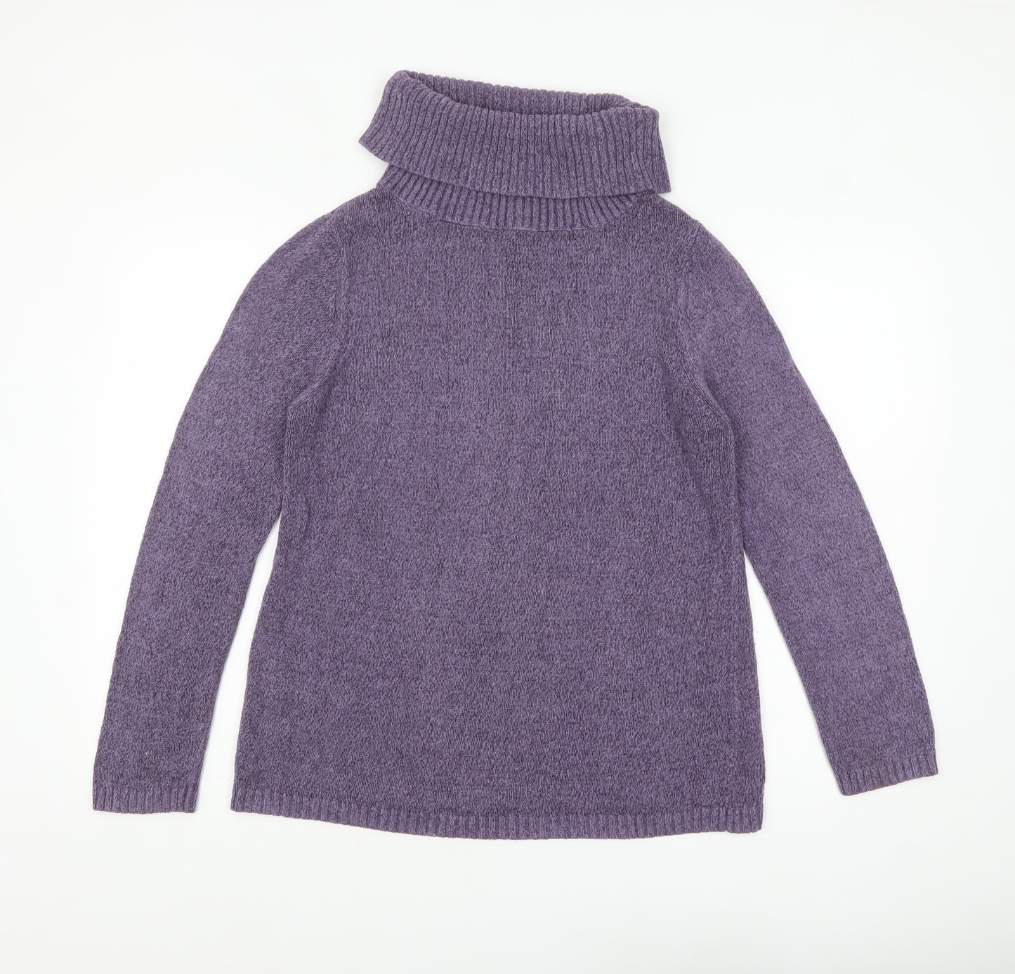 Marks and Spencer Women's Purple Roll Neck Knit Jumper UK 14