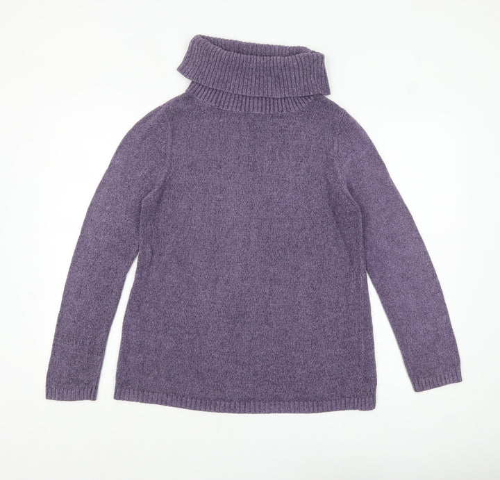 Marks and Spencer Women's Purple Roll Neck Knit Jumper UK 14