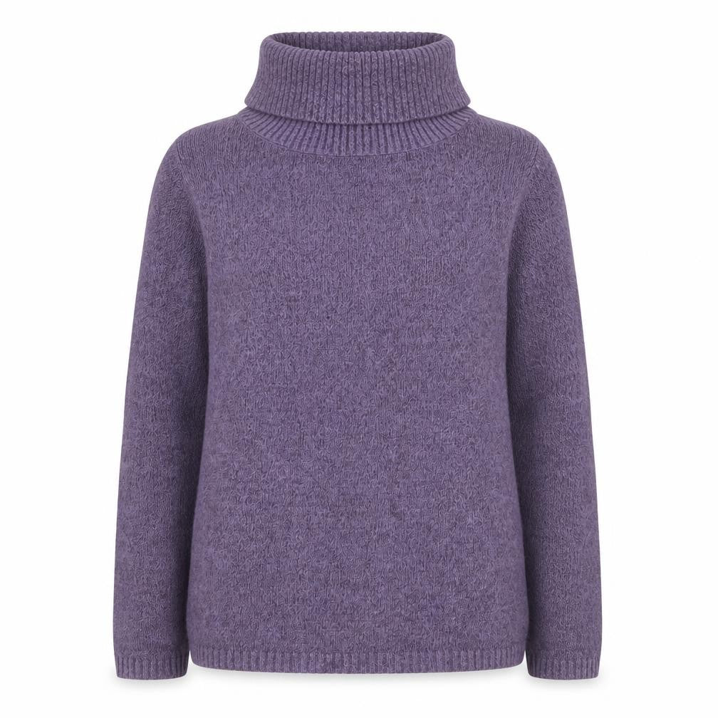 Marks and Spencer Women's Purple Roll Neck Knit Jumper UK 14