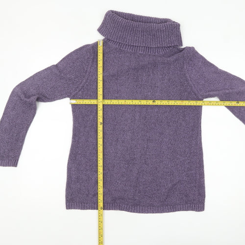 Marks and Spencer Women's Purple Roll Neck Knit Jumper UK 14