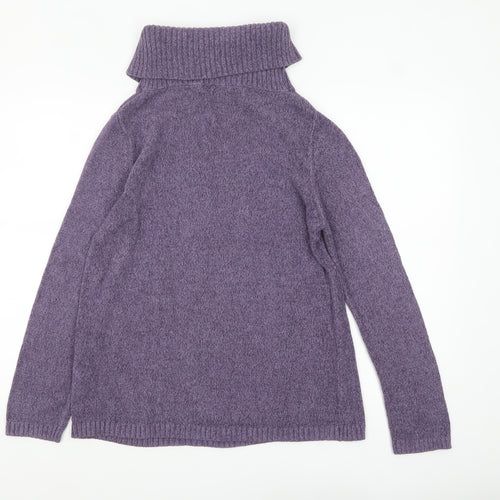 Marks and Spencer Women's Purple Roll Neck Knit Jumper UK 14
