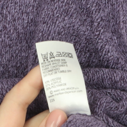 Marks and Spencer Women's Purple Roll Neck Knit Jumper UK 14