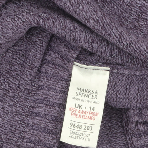 Marks and Spencer Women's Purple Roll Neck Knit Jumper UK 14