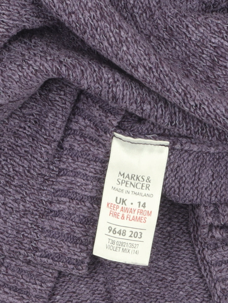 Marks and Spencer Women's Purple Roll Neck Knit Jumper UK 14