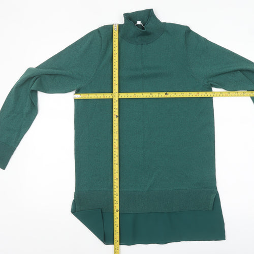 Next Women Green High Neck Tunic Jumper Size S